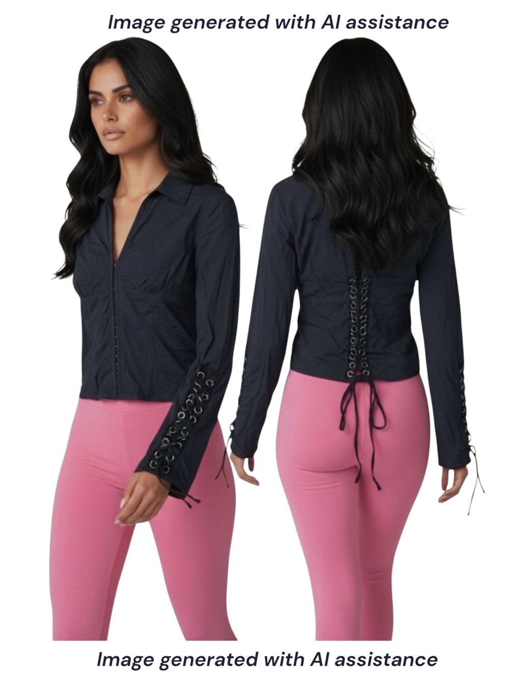 Express XL hook & eye lace up corset top